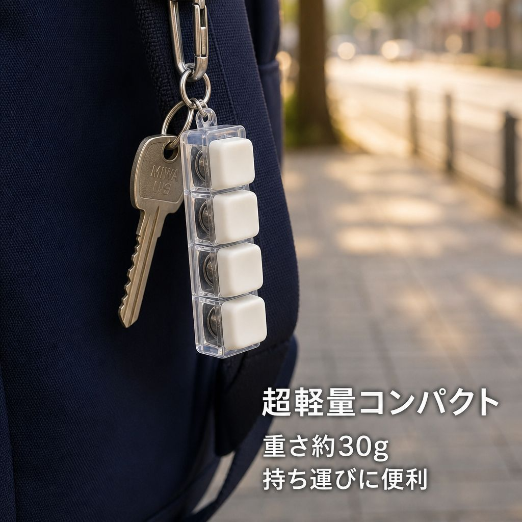 七色に光る4連ボタンストレス解消キーホルダー