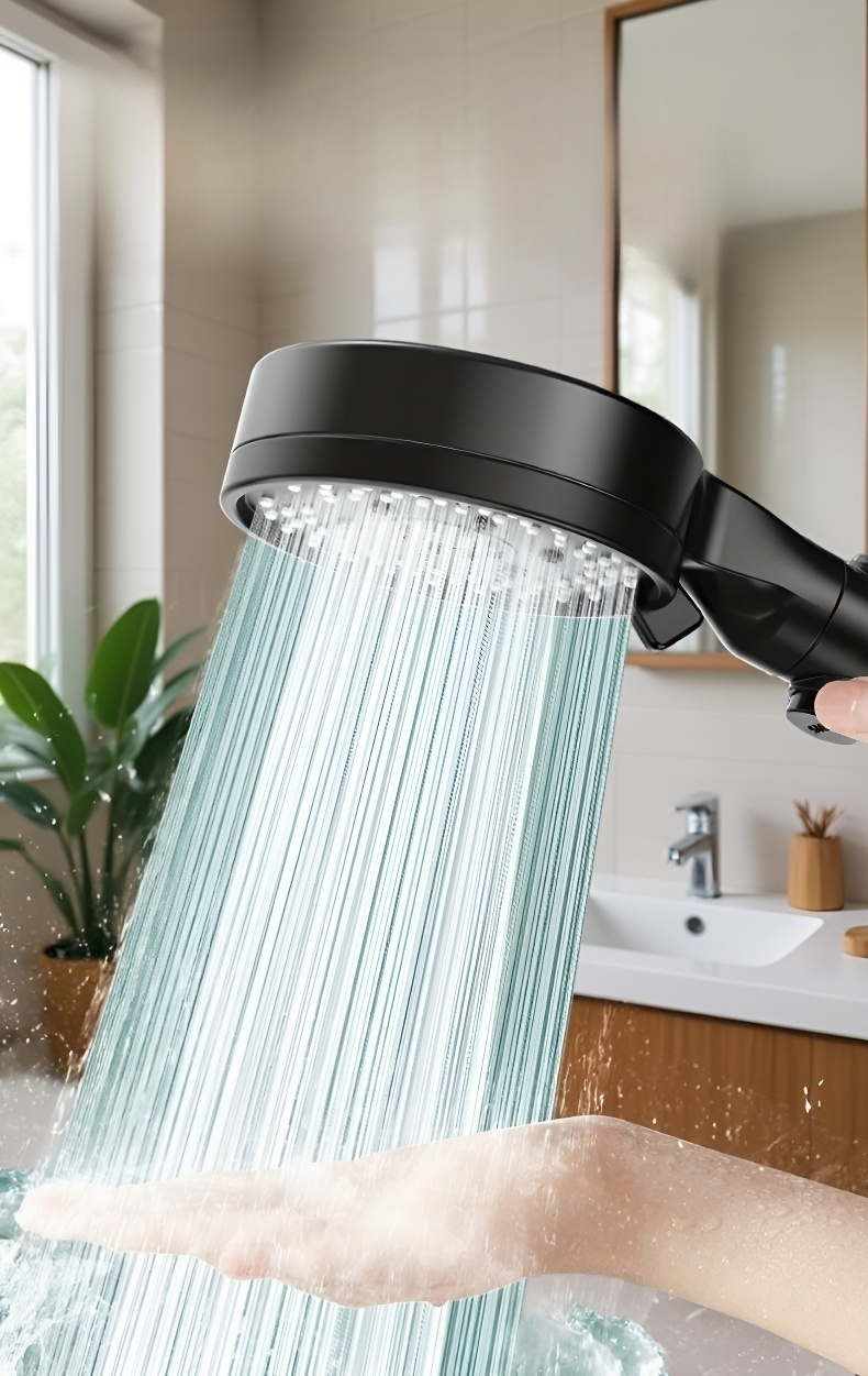 高水圧で快適なシャワーを楽しむ様子