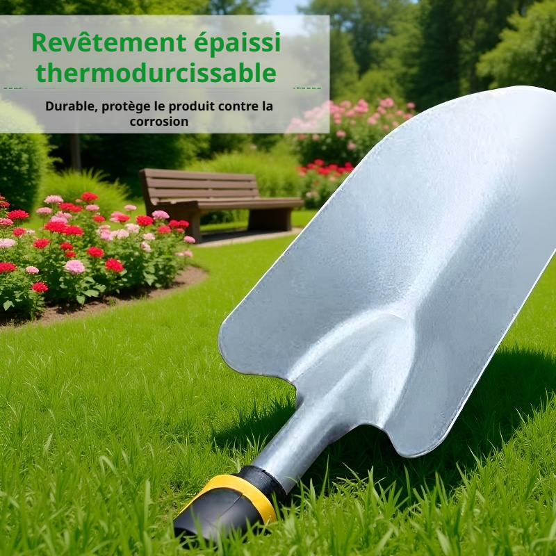 Ensemble de quatre outils de jardinage polyvalents : houe, pelle, pour la plantation d'arbres