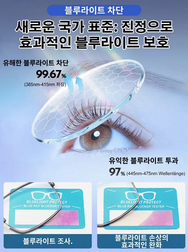 자동 줌 감광 변색 블루라이트 차단 돋보기 안경