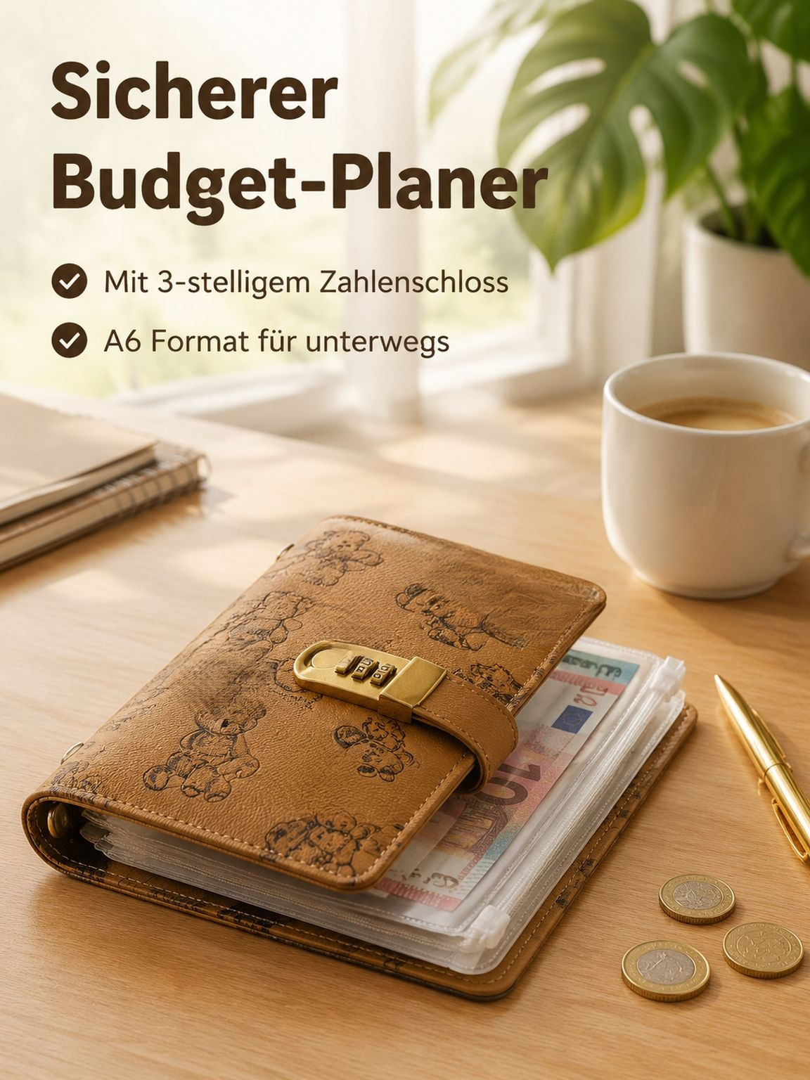 Buchhaltung Bär Kombinationsschloss Bareinzahlungsbuch