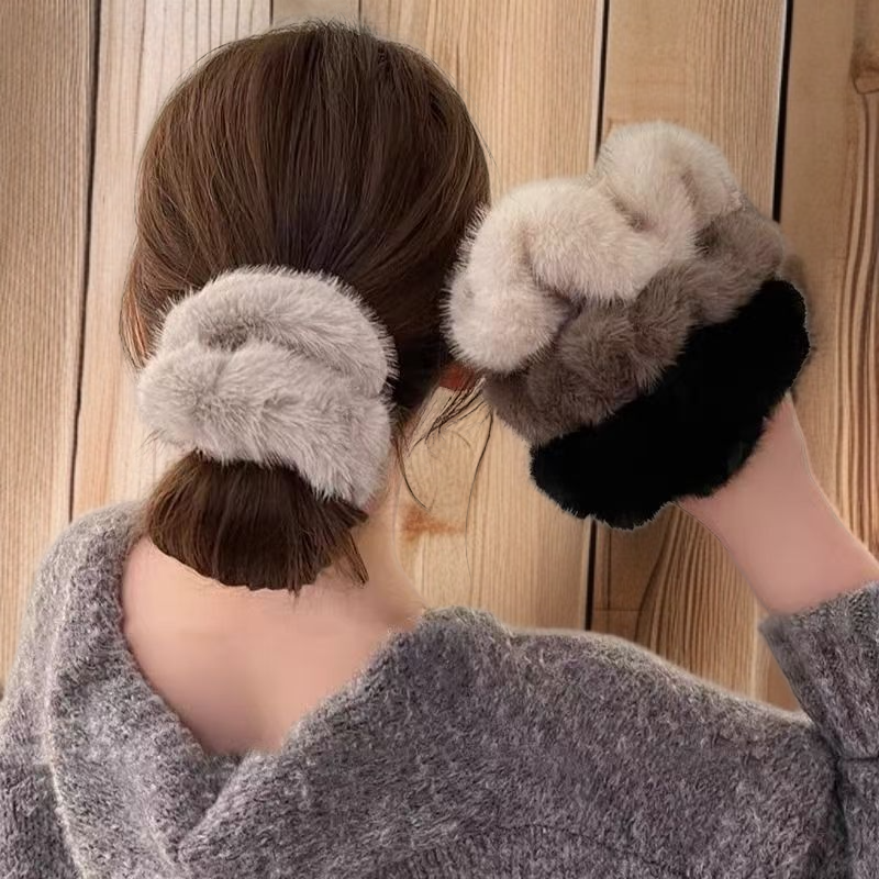 秋冬毛絨高彈性大腸髮圈