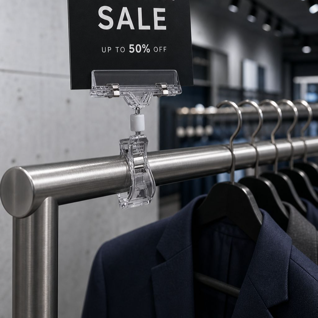 Transparent Price Tag Clip for Clothing Stores