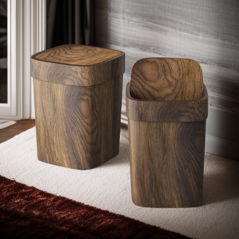 나무 무늬 쓰레기통