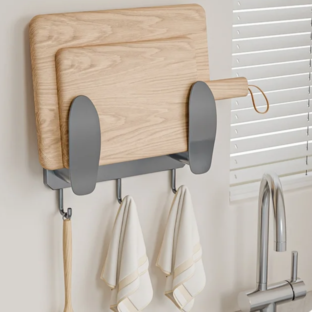 Simple Modern Kitchen Wall-Mounted Pot Lid Storage Rack