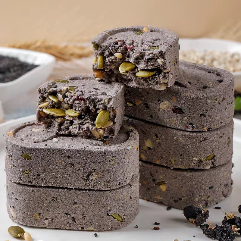 芡實健康零食八珍糕 早餐食品無蔗糖五黑粗糧糕點 茯苓堅果代餐芡實糕