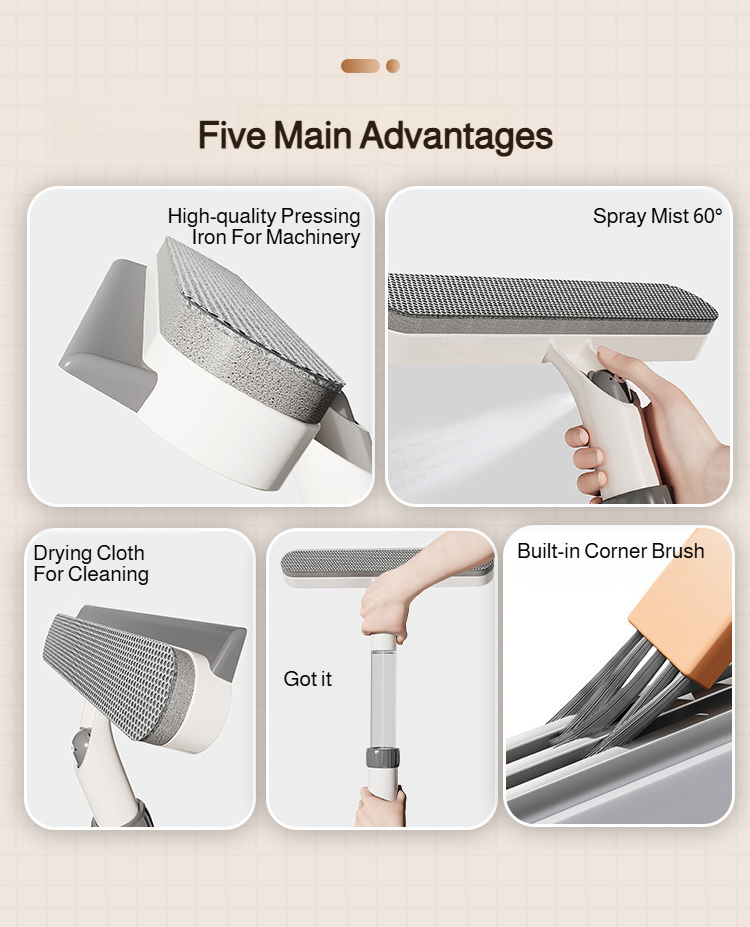 Nahaufnahme vom Fensterabzieher mit Flüssigkeitstank