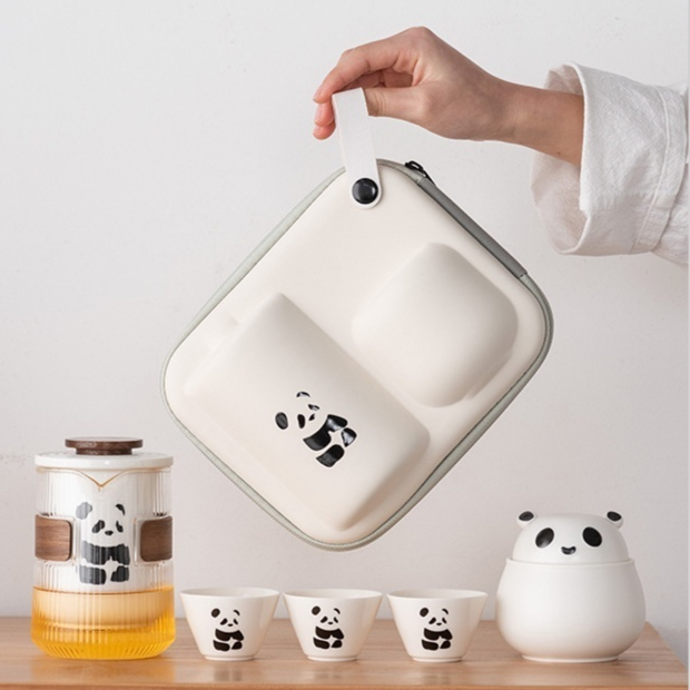 귀여운 판다 중국식 다기 세트 