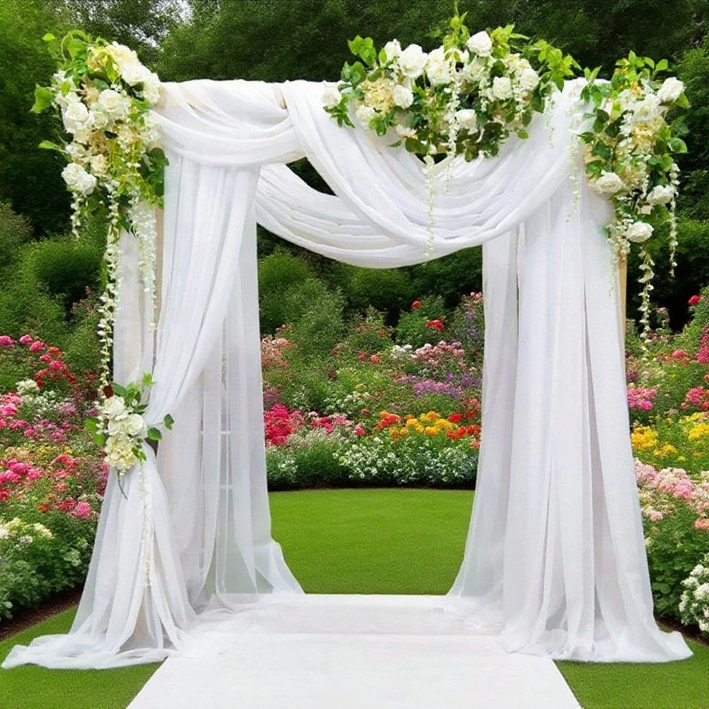 야외 결혼식 파티 장식 망사