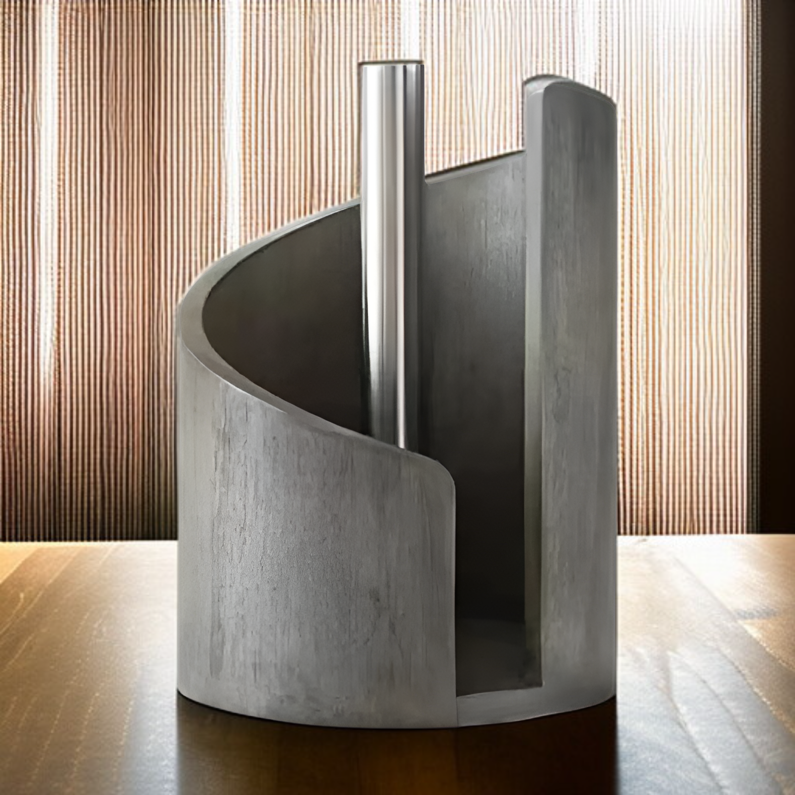 木製の丸型トイレットペーパーホルダー