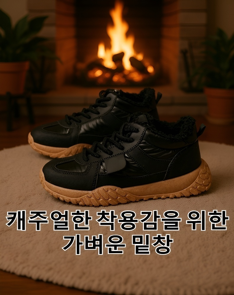 여성 겨울용 키높이 스니커즈 부츠 착용샷