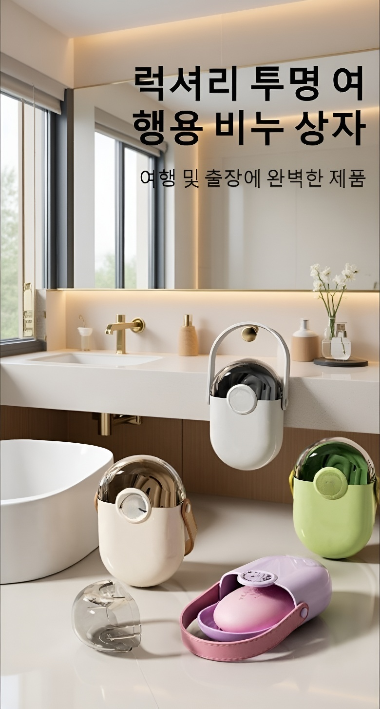 컴팩트한 디자인의 휴대용 여행 비누받침 비누통