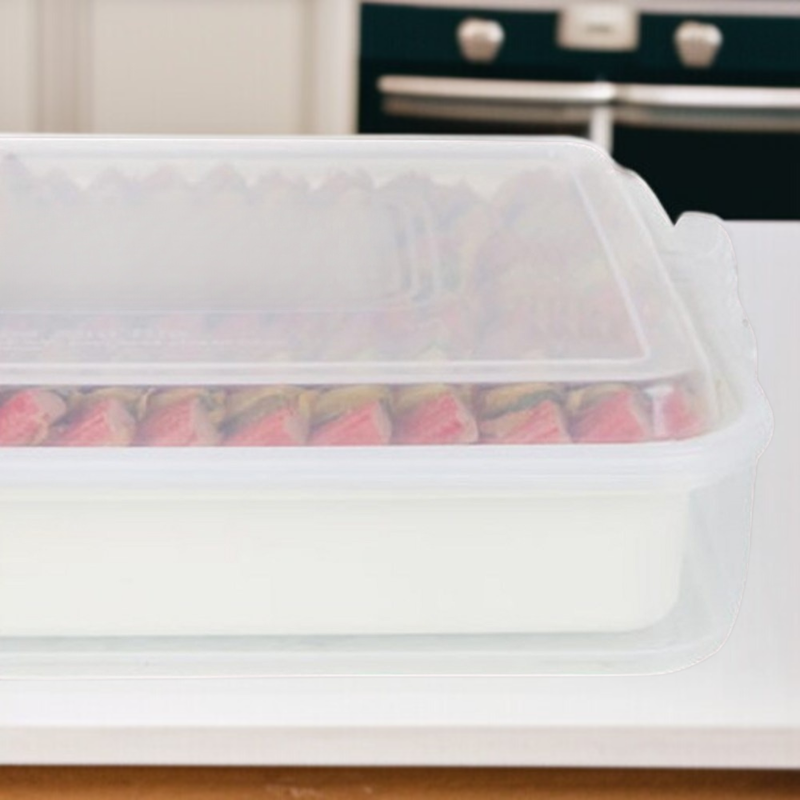 Airtight Grain Heating Plastic Container with Fruit Lid for Refrigerator Storage
