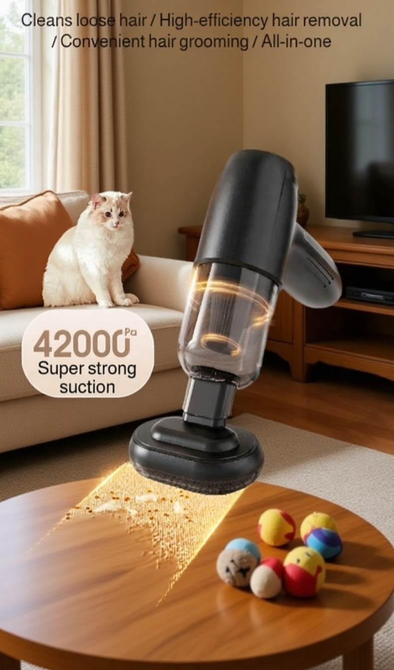 Handheld cordless car vacuum cleaner in use inside vehicle