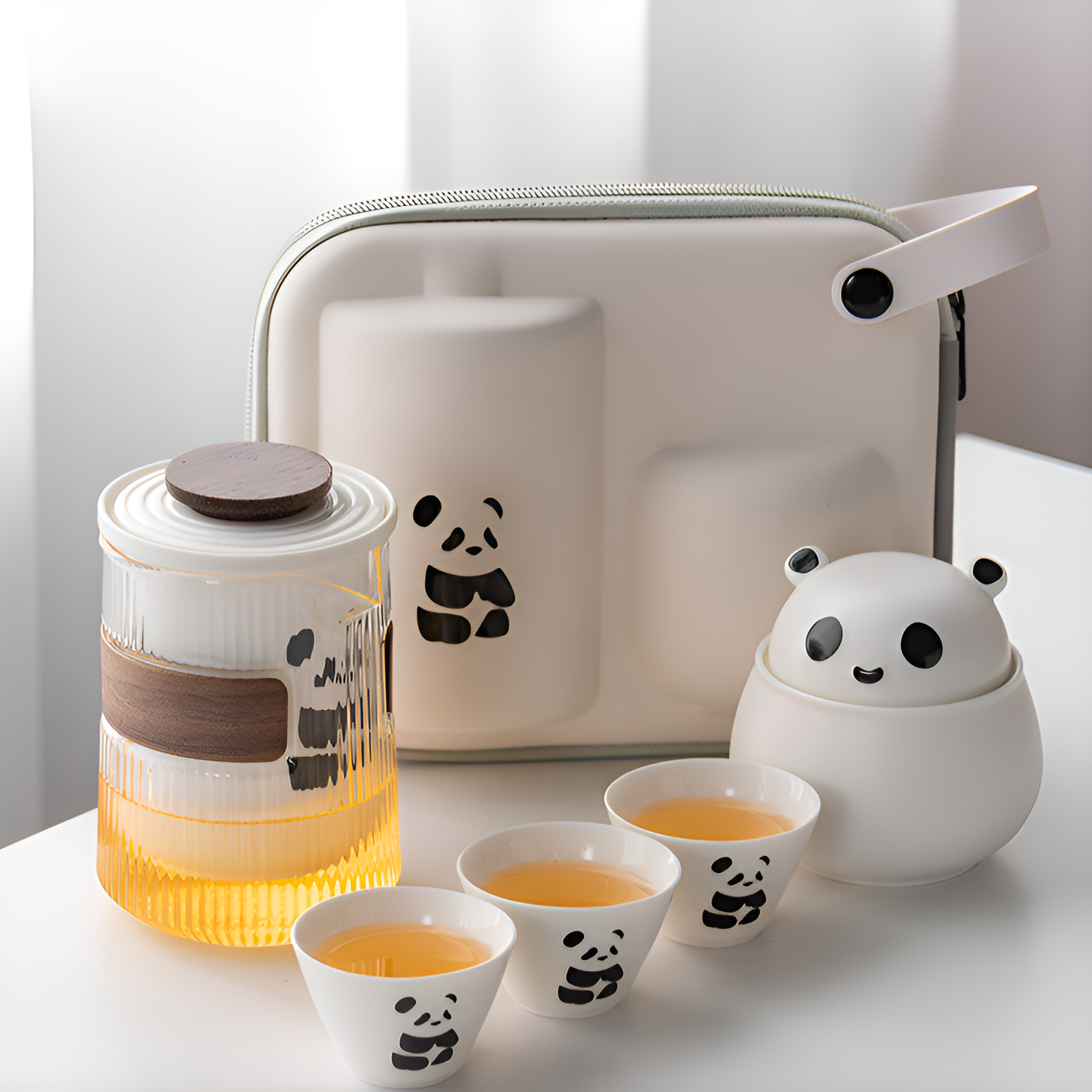 귀여운 판다 중국식 다기 세트 