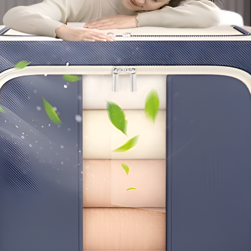 ハンドル付きの透明なコットンとリネンの収納ボックス