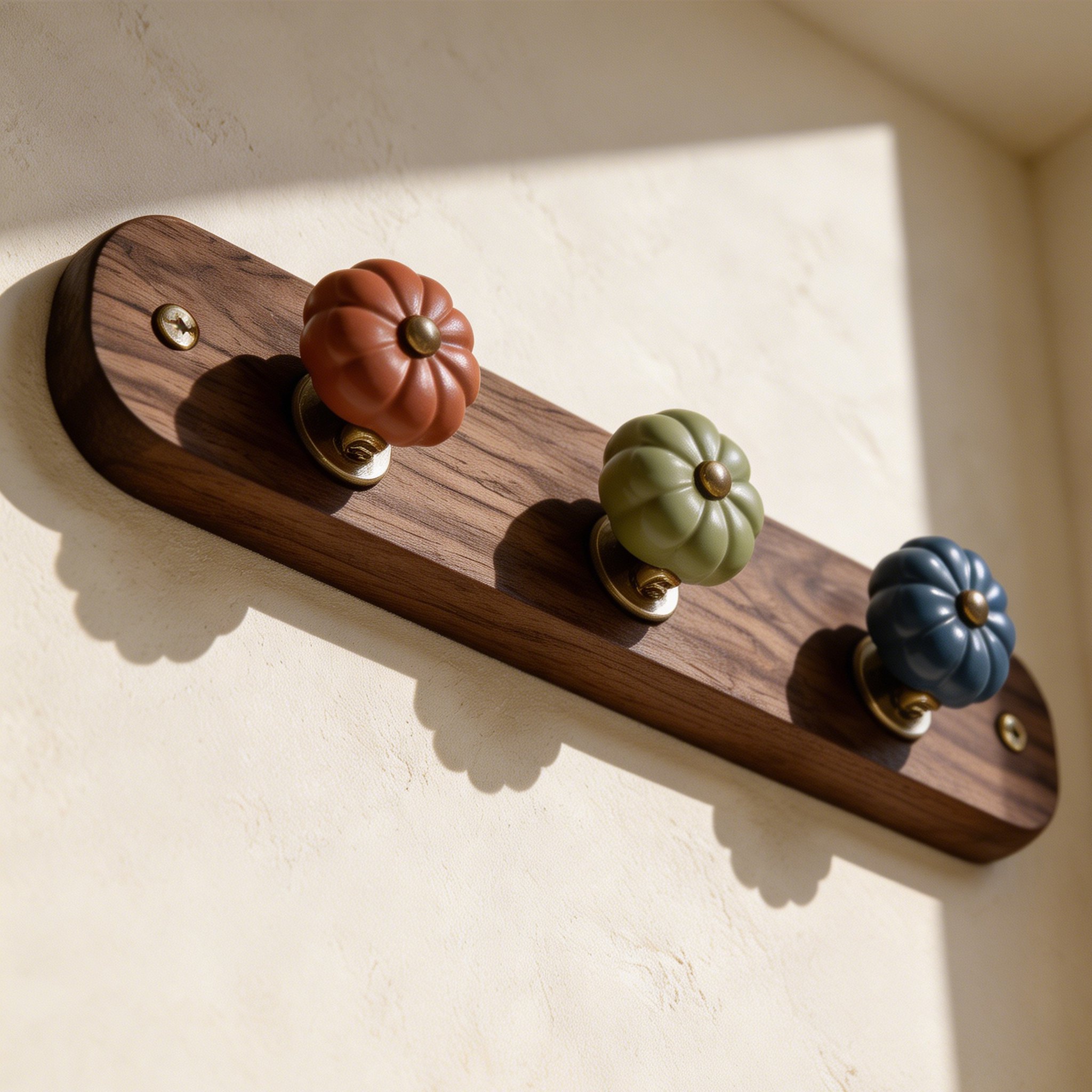 Sechs dekorative Kürbis Haken für die Wand