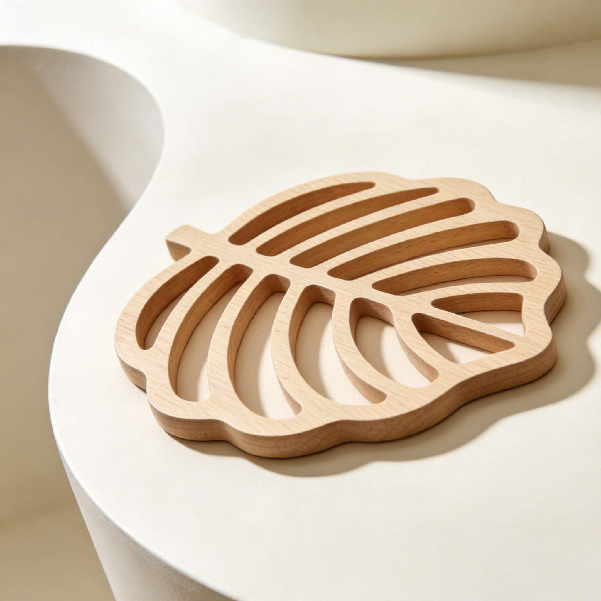 天然木製鍋敷きセット（5枚入り）