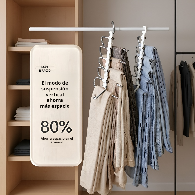 Perchero extensible multifuncional de acero inoxidable