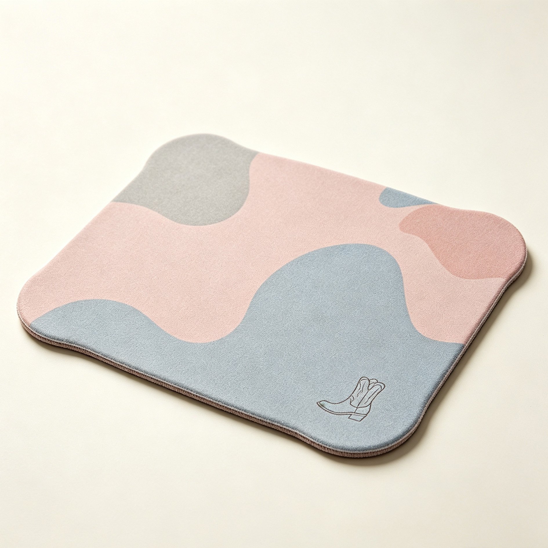 Soft matte denim anti-slip mat on modern living room floor
