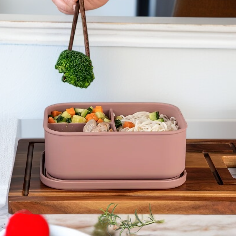 1個入りシリコンランチコンテナ、密閉式、滑り止め設計、安全性抜群