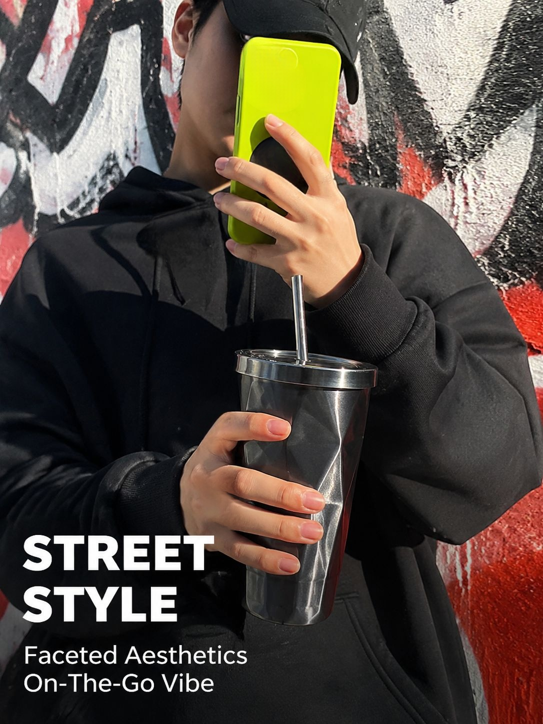 Portable Stainless Steel Straw Tumbler