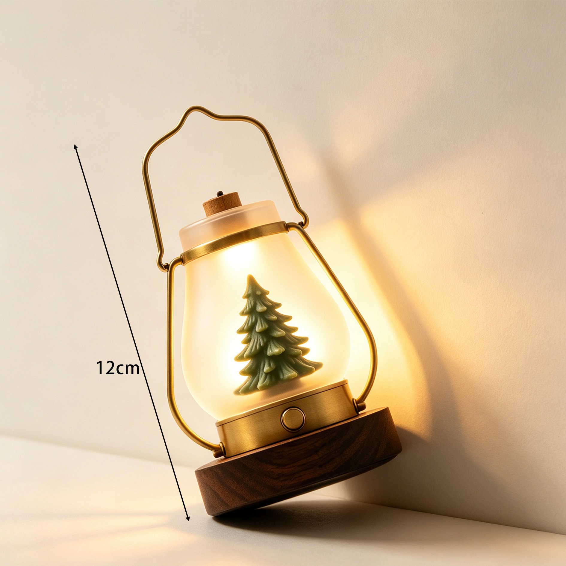 Warm ambient lighting from tree lantern night light