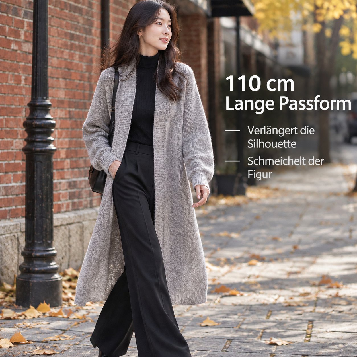 Langer, bequemer Strick-Cardigan für Damen