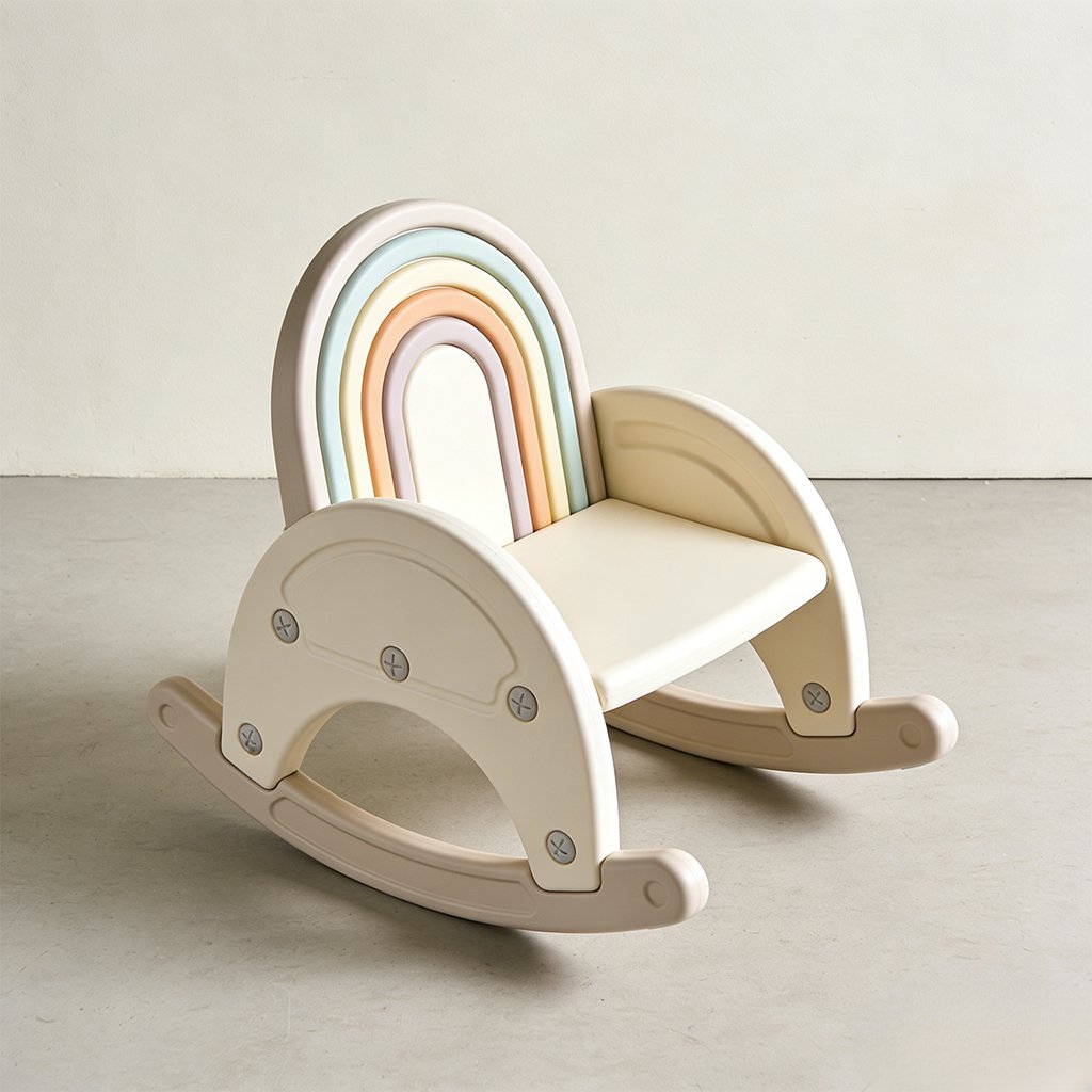 Silla mecedora multifuncional para niños en color neutro