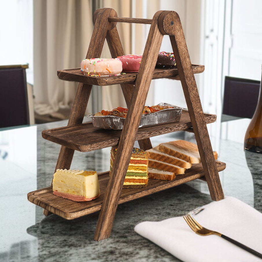 천연 목재의 결이 돋보이는 다과 쟁반 디테일