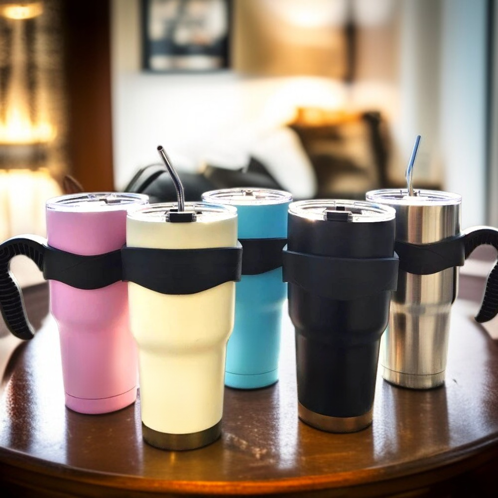  كوب قهوة للسيارة من الفولاذ المقاوم للصدأ 304 سعة كبيرة، مقاوم للانسكاب ومناسب للمشروبات الباردة