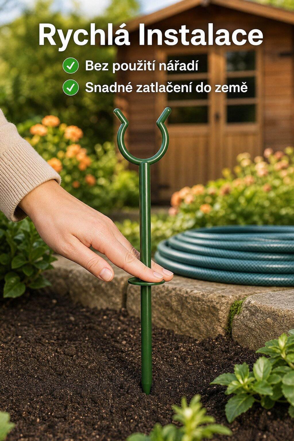 Montáž zahradní vodicí podpěry hadice
