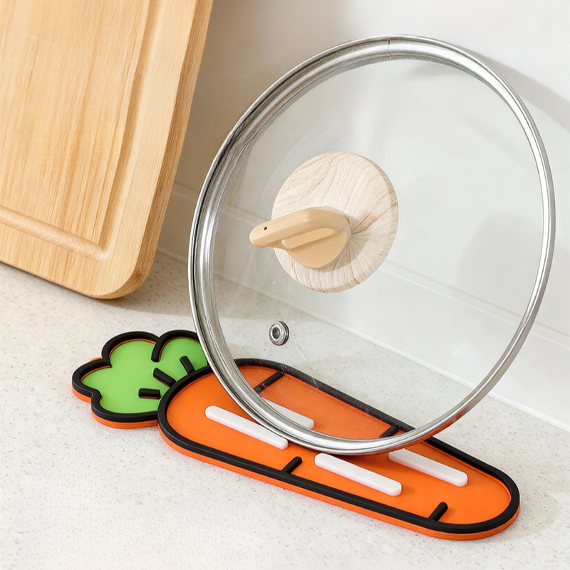  Silicone Carrot Pot Lid Holder Mat