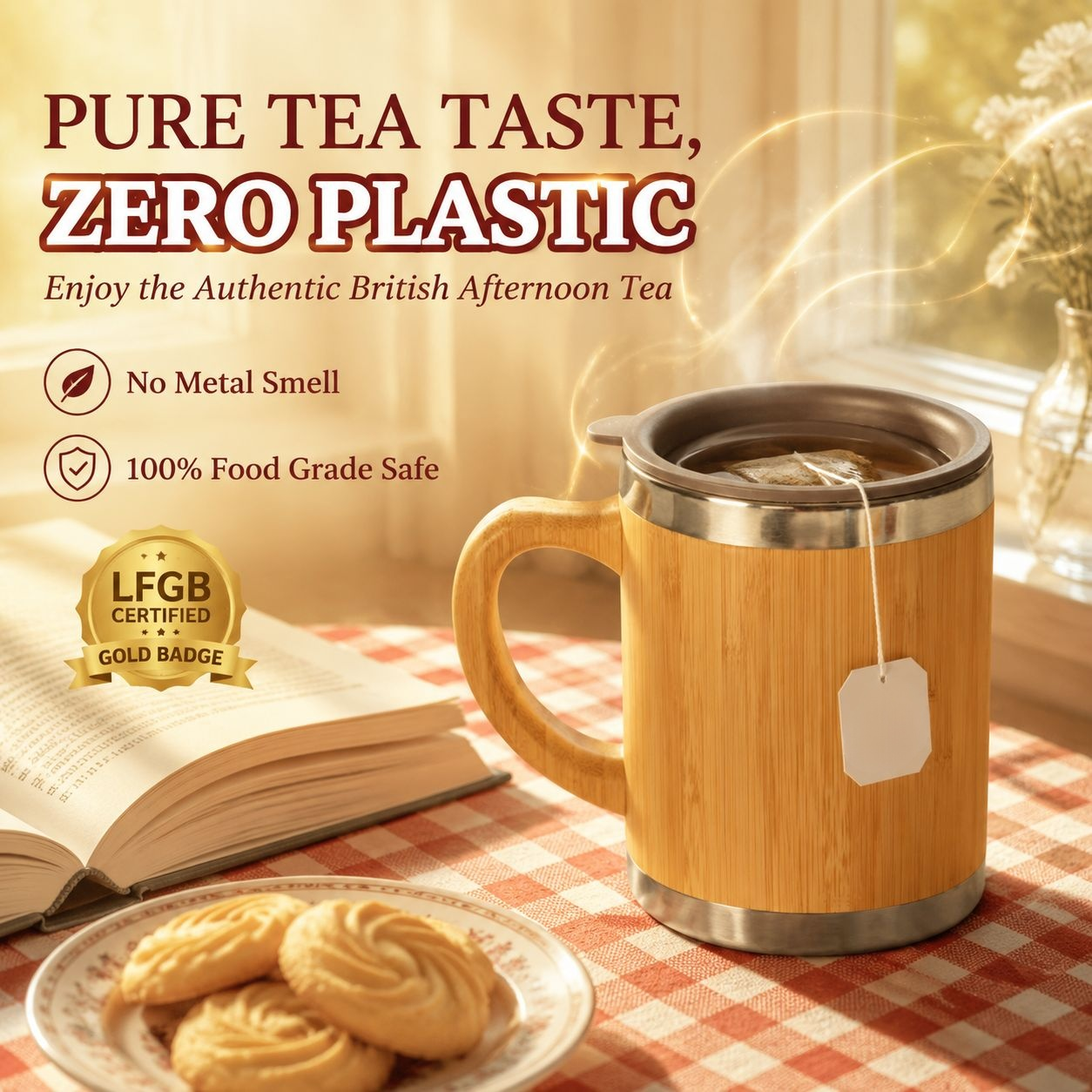 304 Stainless Steel Bamboo Mug