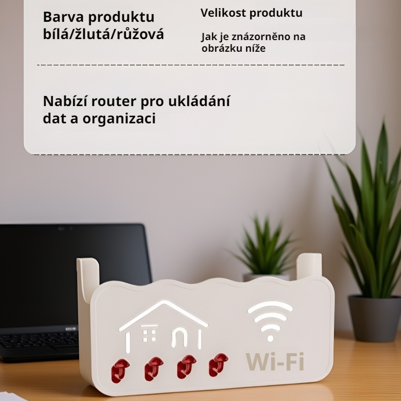  Nástěnný úložný box na router, police na bezdrátový WiFi a televizor