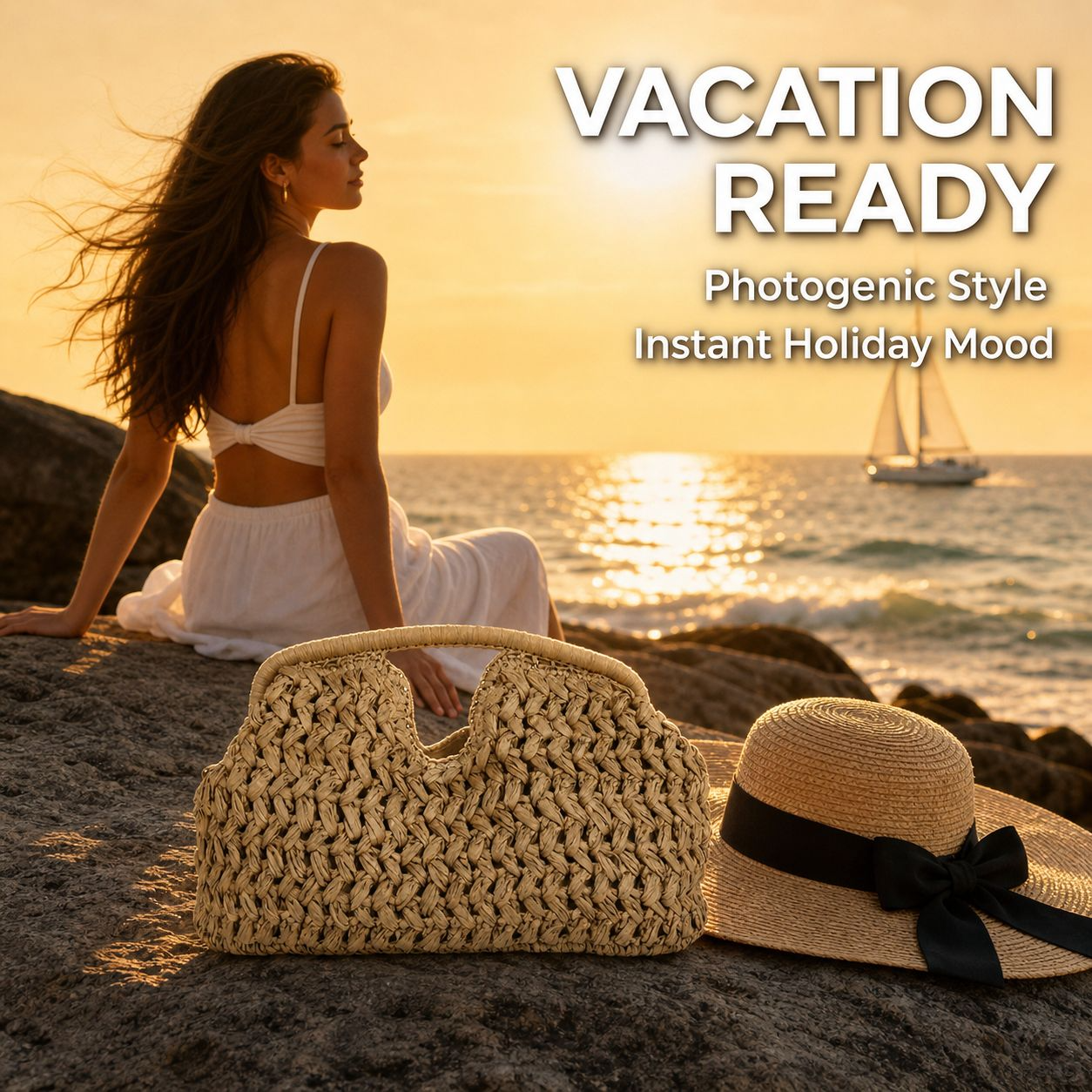 Handwoven Tote Bag for Women, 2026 Summer Beach Vacation New Style