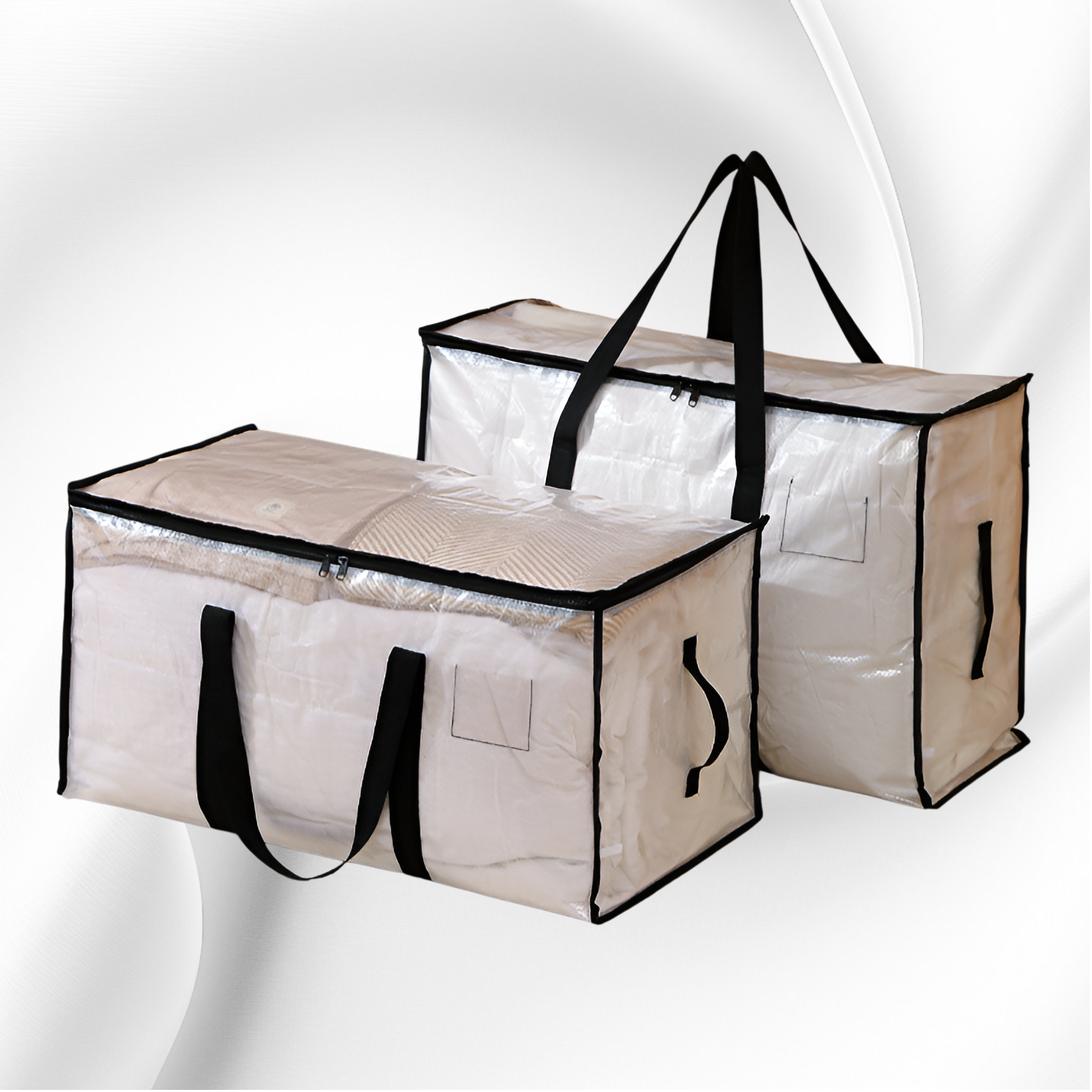 加厚加大搬家袋附提把，雙拉鍊設計，重型耐用收納袋