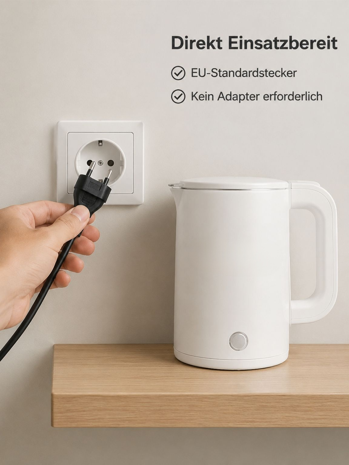 Elektrischer Wasserkocher mit automatischer Abschaltung
