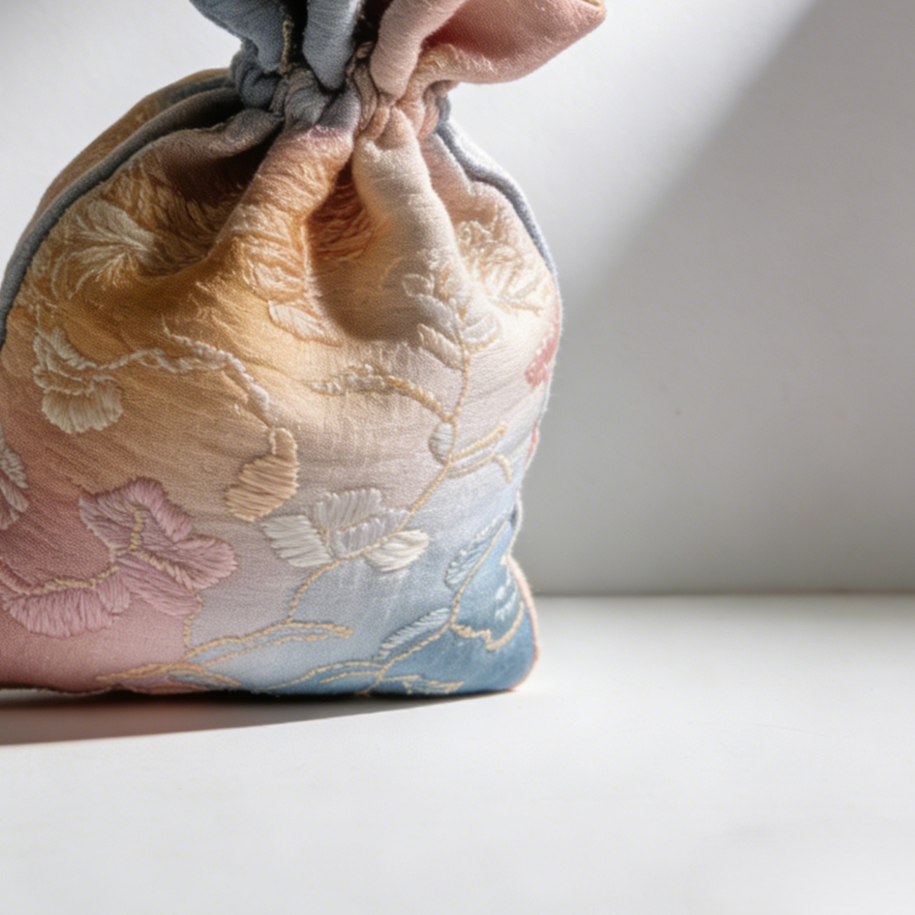 香り袋を玄関に吊るしている様子