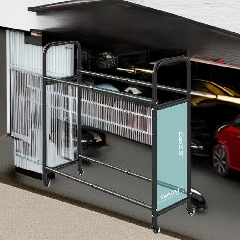 Estante de almacenamiento de neumáticos de dos niveles grande y ajustable en altura