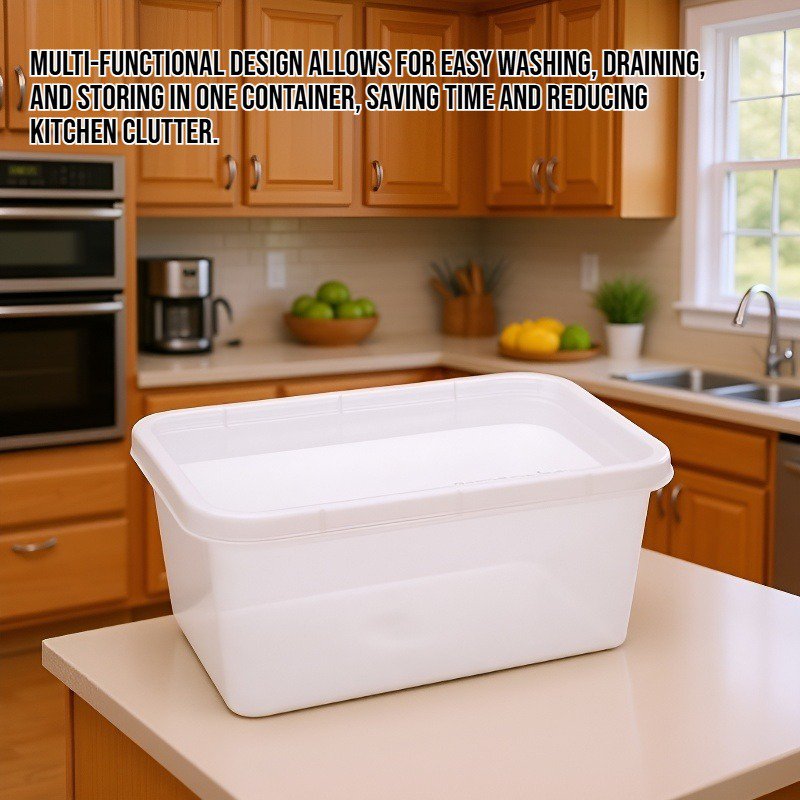 Food and fruit preservation storage box with lid for draining