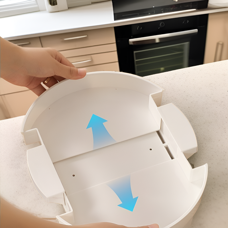 ชั้นวางเครื่องปรุงหมุนได้ 360 องศาแบบยืดหดได้ ผลิตในญี่ปุ่น สำหรับห้องครัว