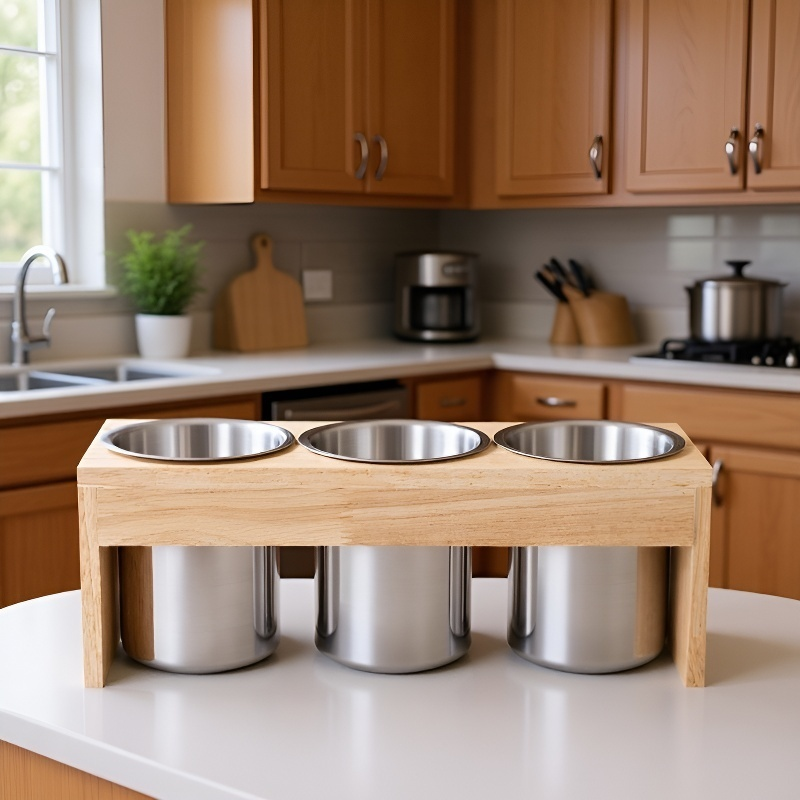 나무 젓가락 꽂이 세트 보관 용기