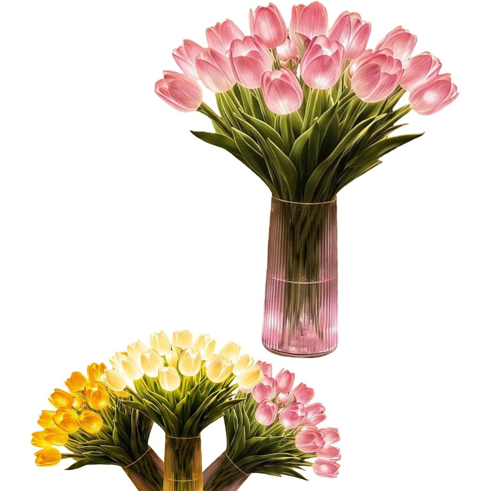 家庭用チューリップナイトライト、ミックスカラー発光ブーケ、撮影用デコレーション小道具