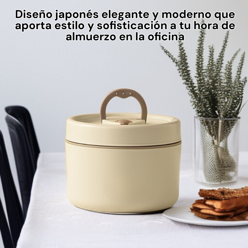  Caja de almuerzo aislada de estilo japonés para oficina, con tapa y tazón de sopa portátil