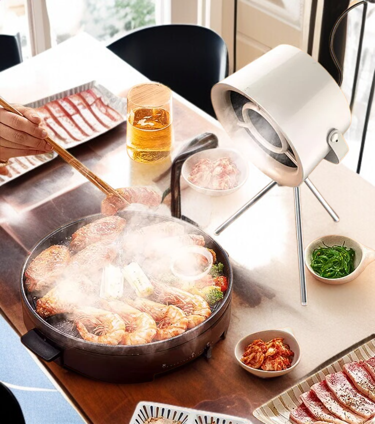 コンパクトな卓上レンジフード設置例