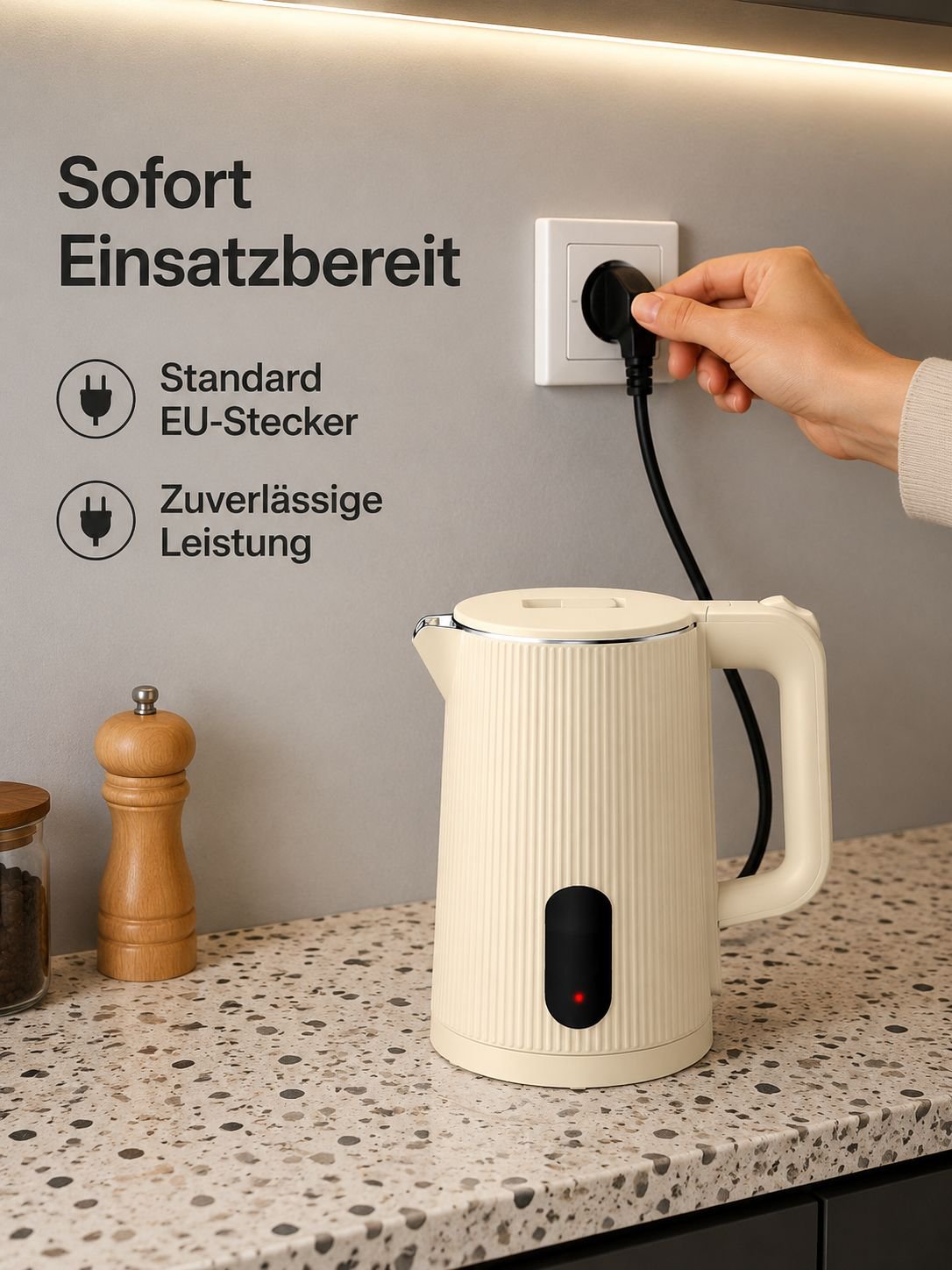 Rutschfester Griff und 360° drehbare Basis für einfache Handhabung