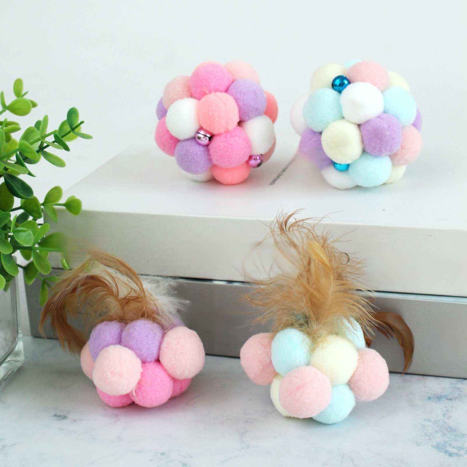 猫が噛むぬいぐるみボールおもちゃ