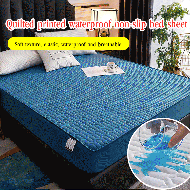 Quilted Printed Waterproof Non-Slip Bed Sheet