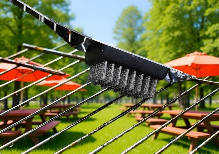 Cepillo duradero para limpieza de parrillas de acero